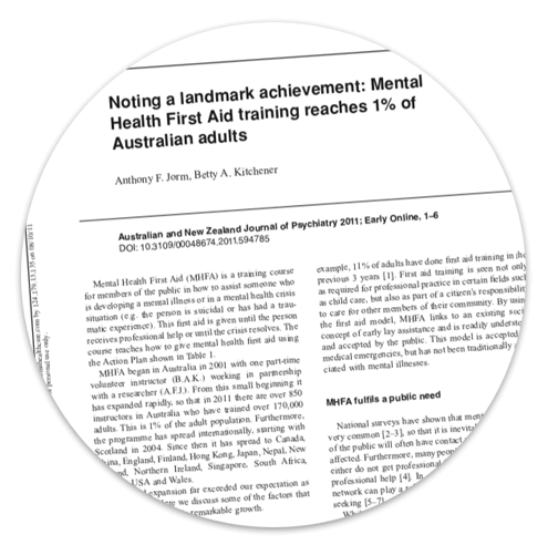 Image of a MHFA journal article
